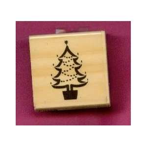  Christmas Tree Rubber Stamp on 1 ½ X 1 ½ Block Arts 