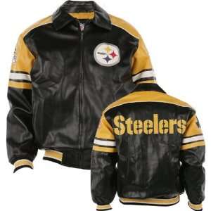 Pittsburgh Steelers Faux Leather Jacket: Sports & Outdoors
