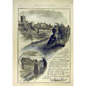  BeechamS Pills Landscape Lady Advert River Print 1890 