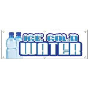  72 ICE COLD WATER BANNER SIGN bottled water signs stand 
