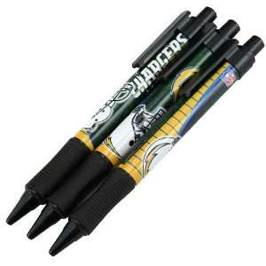  NFL San Diego Chargers 3 Pack Sof Grip Pen Set Sports 