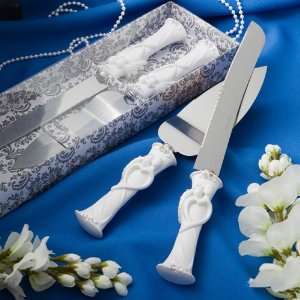  Bride and groom design cake knife server set (Set of 72 