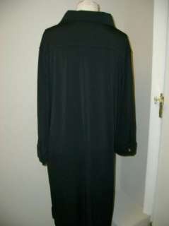 Dennis Basso Matte Jersey Shirt Dress Black L NWOT  