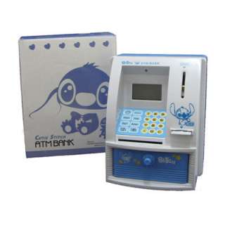 Package: 1x Childrens Stitch Mini ATM Coin Bank Money Case Box New