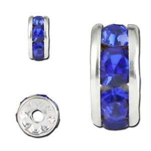   Plated Sapphire Rhinestone Rondelle Beads Arts, Crafts & Sewing