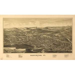  1887 Bennington Vermont, Birds Eye Map