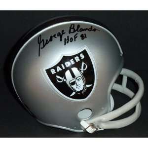  George Blanda Autographed Mini Helmet   Autographed NFL 