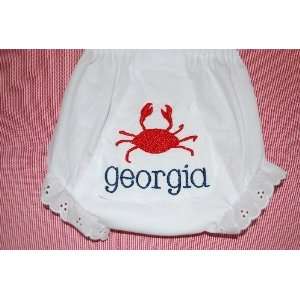   embroidered crab name monogrammed bloomer diaper cover: Home & Kitchen