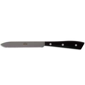  Compendio tomato knife, Grey Blade, Black Lucite handle 