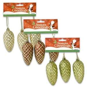 Pine Cone Ornament 3 Pack Assorted Case Pack 48 