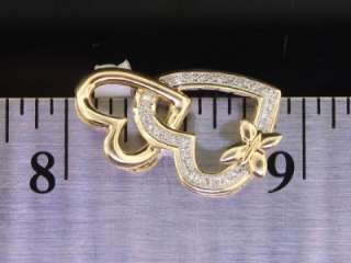   Ladies 10K Yellow Gold Pave Diamond Heart Pendant (2.1 grams approx