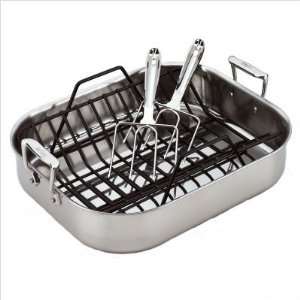  Stainless Large Roasting Pan with Rack: Kitchen & Dining