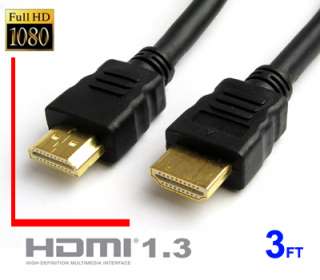 Premium Gold HDMI 1.3 Cable 3 Ft For PS3 HDTV 1080p IK4  