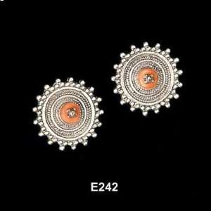  Disc Shaped Ethnic Earrings with Yemenite Motifs