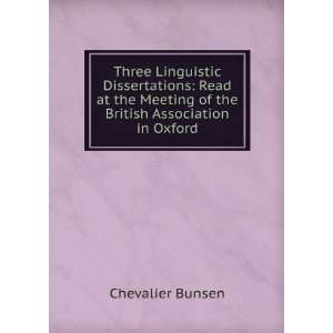   Meeting of the British Association in Oxford Chevalier Bunsen Books