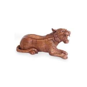  Wood statuette, Snarling Tiger