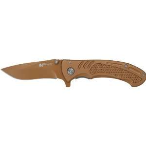 MTech Knives 422GD Tactical Folder Linerlock Knife with Textured Gold 