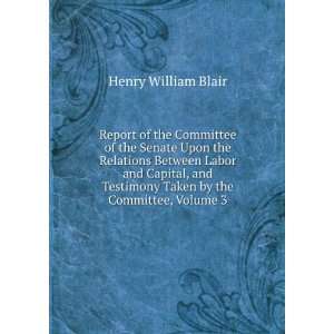   Testimony Taken by the Committee, Volume 3 Henry William Blair Books