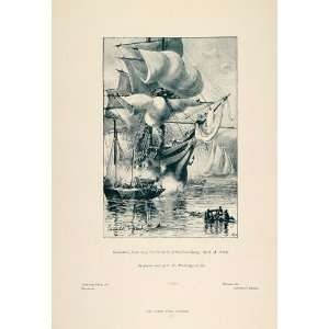   Print Press Gang Sailing Ship Lancelet Speed Henty   Original Print