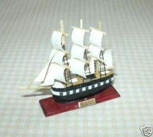 Black Sailing Ship Model DOLLHOUSE Miniatures  