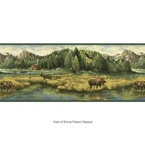  Moose, Mountain, & River Wallpaper Border Kitchen 