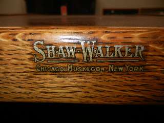 UNIQUE SHAW WALKER ANTIQUE OAK FILE CABINET WITH GLASS FRONT UNUSUAL 