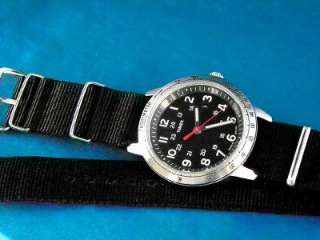 VINTAGE TIMEX MILITARY TIME 24 HOUR BLACK FACE TACYMETER WATCH WITH G 