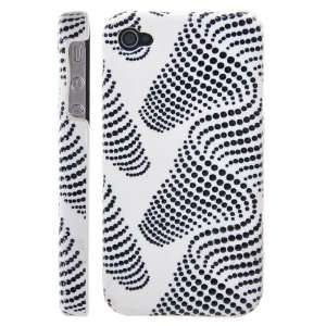 Stylish Spots Patten Protective Hard Case for iPhone 4(white and black 