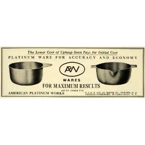  1922 Ad American Platinum Works Ware Scientific Supplies 