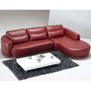  Modern Red Leather Sectional Sofa   RSF: Home & Kitchen