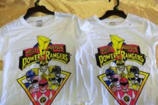 NWOT  Mighty Morphin POWER RANGERS Jrs MED or LRG Slender Fit Graphic 