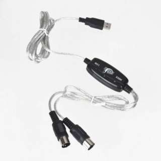 MIDI USB Interface Cable Line Converter PC to Music Keyboard Adapter 