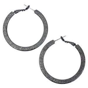   Plated Embossed Hammered Like Design Fashion Earring Hoop Jewelry