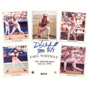 Autographed Dave Winfield Picture   with 3000 Hits Inscription 