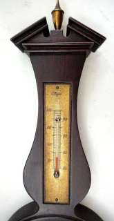 1937 vintage TAYLOR INLAID WOOD BAROMETER thermometer★  