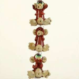  Handmade Three Monkeys Lampwork Bead Set Arts, Crafts 