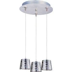 Minx Collection 3 Light 11.75 Satin Nickel Pendant and Crystal Glass 