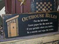 PRIMITIVE SIGN~~THE OUTHOUSE RULES~SWEETIE~WIPE SEATIE~  