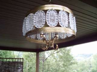 Antique Vintage Mid Century Modern Ceiling Light 16 Big Crystal 