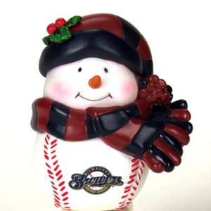  Milwaukee Brewers MLB Light Up Musical Snowman Ornament (3 
