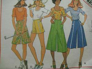 Vintage McCalls 6033 GOLF PANTSKIRT & TOP Sewing Pattern Women Size 