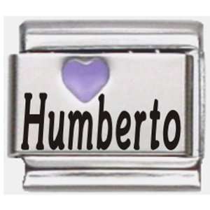  Humberto Purple Heart Laser Name Italian Charm Link 