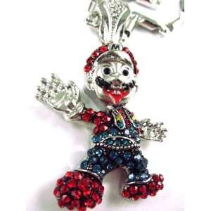  Iced Out Super Mario Hip Hop Pendant w/ Bullet Chain SM 