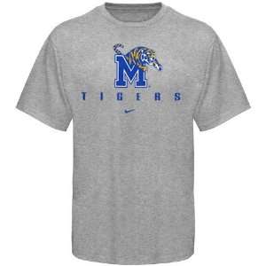  Nike Memphis Tigers Ash Basic Logo T shirt: Sports 
