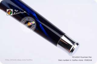 Picasso Fountain Pen    PS903 SWEEDEN FLOWER KING    Blue marbling CT