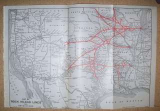 1920 Map of the Rock Island Lines. Genuine.  