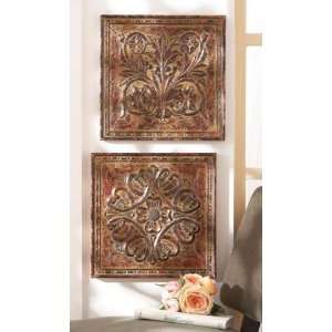   Square Weathered Medieval European Wall Art Plaques: Home & Kitchen