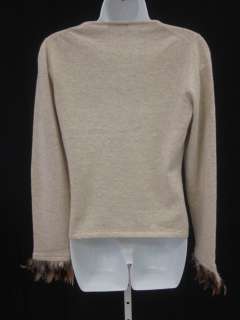 You are bidding on a BRUNO MANETTI Beige Long Sleeves Feathers Sweater 