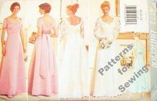 Pattern Bridal Gown Brides Maids Dress Sz 12 16 NEW OOP  