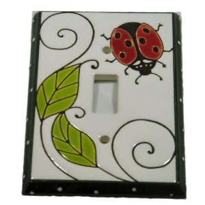  Ladybug Garden Lady Bug Insect Handpainted Ceramic Switch Plate 